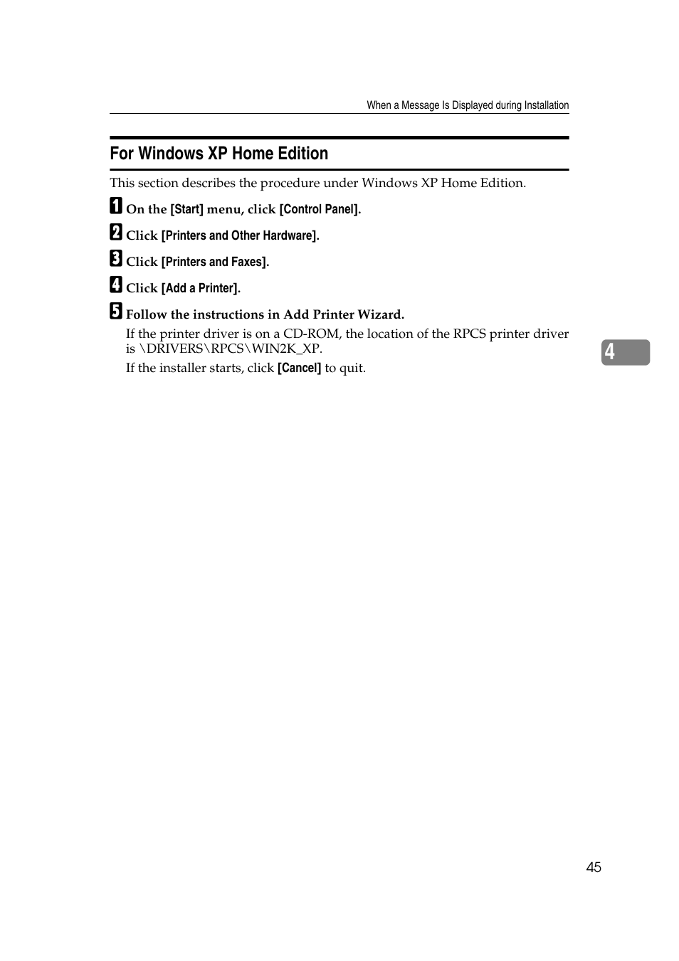 For windows xp home edition | Ricoh 8030e User Manual | Page 53 / 114