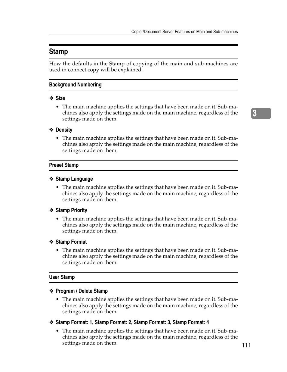Stamp, Background numbering, Preset stamp | User stamp | Ricoh Aficio MP 6000 User Manual | Page 121 / 310