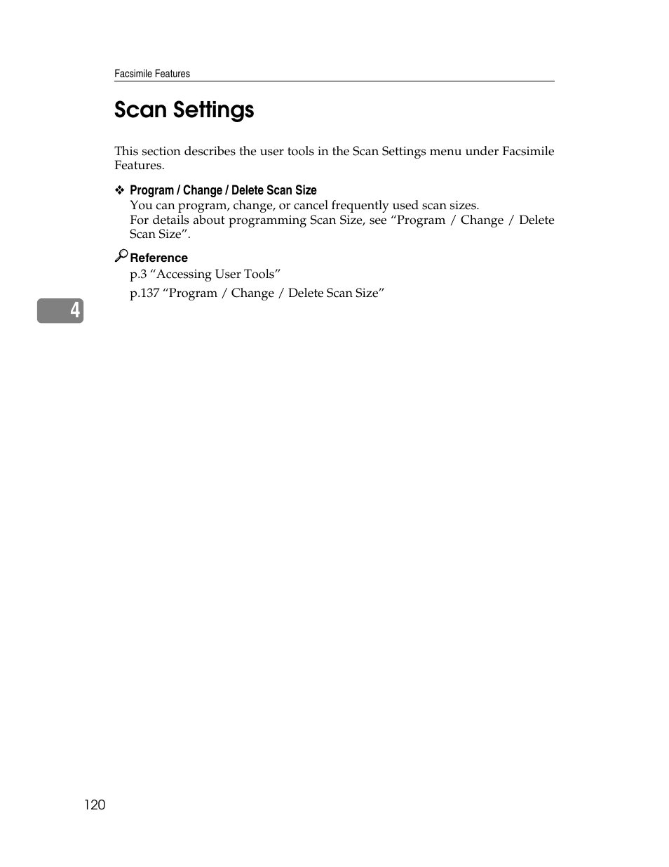 Scan settings, 4scan settings | Ricoh Aficio MP 6000 User Manual | Page 130 / 310
