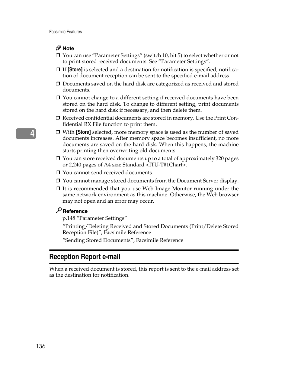 Reception report e-mail | Ricoh Aficio MP 6000 User Manual | Page 146 / 310