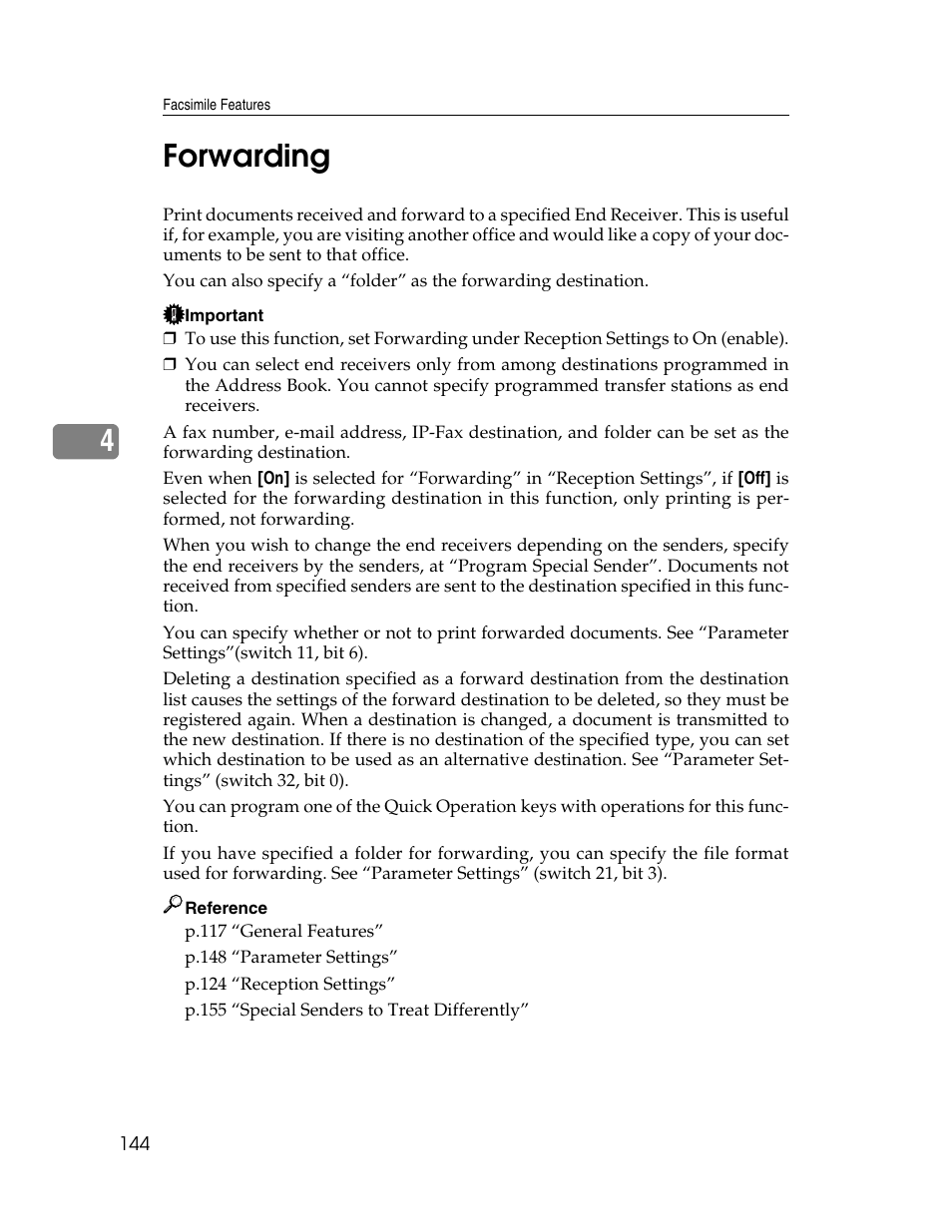 Forwarding, 4forwarding | Ricoh Aficio MP 6000 User Manual | Page 154 / 310