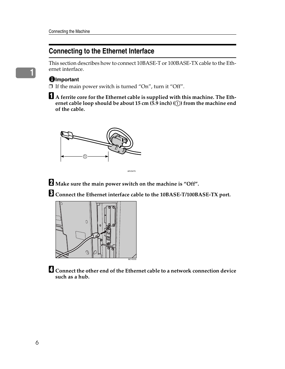 Connecting to the ethernet interface | Ricoh Aficio MP 6000 User Manual | Page 16 / 310