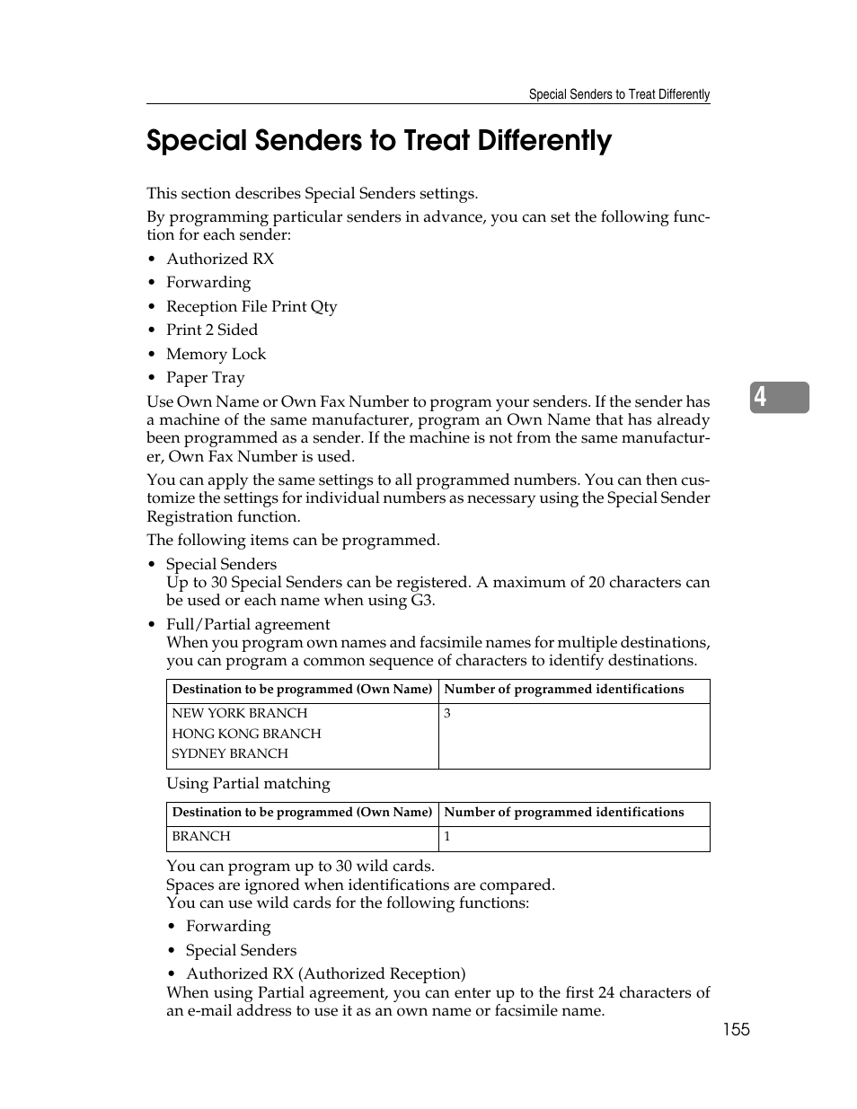 Special senders to treat differently, P.155 “special senders to treat differently, 4special senders to treat differently | Ricoh Aficio MP 6000 User Manual | Page 165 / 310