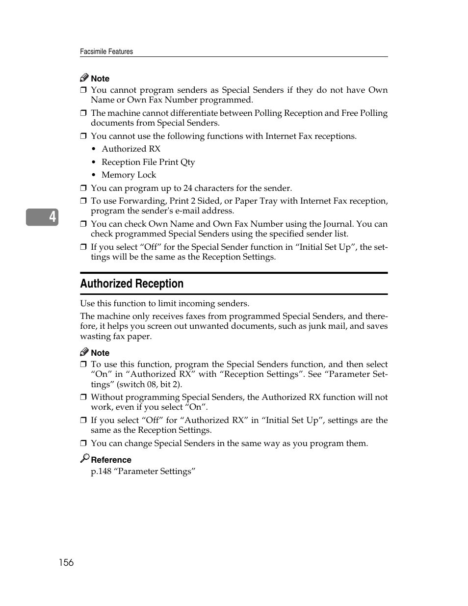 Authorized reception | Ricoh Aficio MP 6000 User Manual | Page 166 / 310