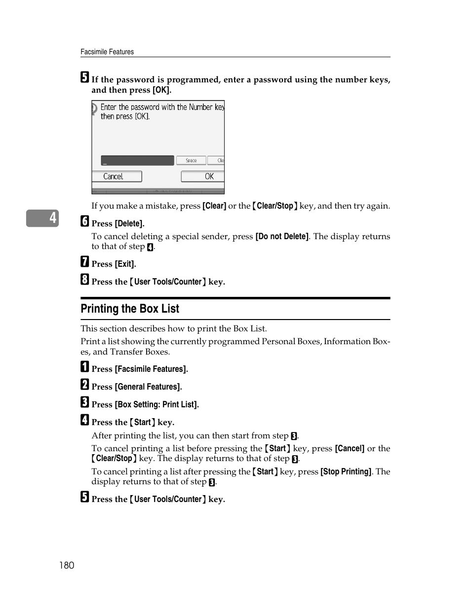 Printing the box list | Ricoh Aficio MP 6000 User Manual | Page 190 / 310