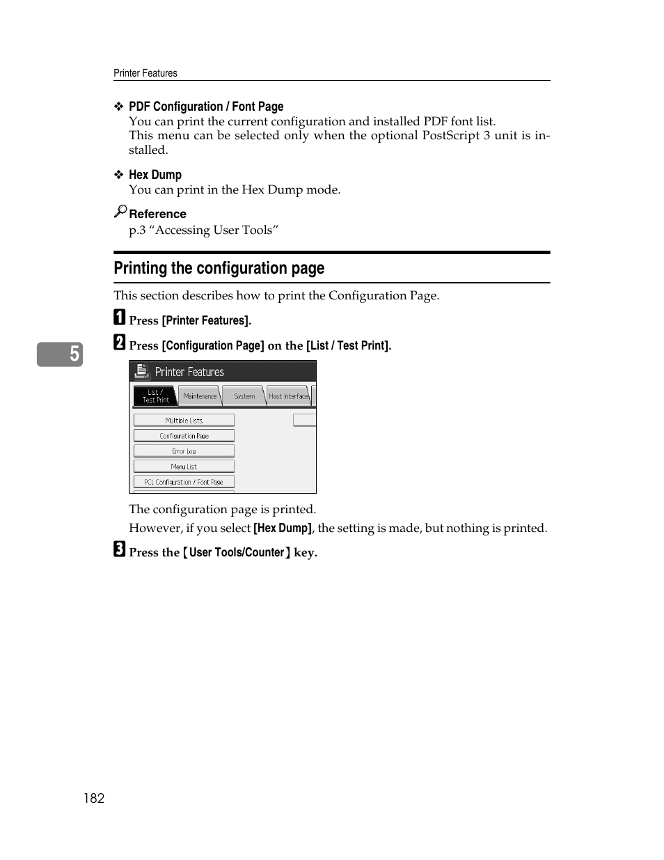 Printing the configuration page | Ricoh Aficio MP 6000 User Manual | Page 192 / 310