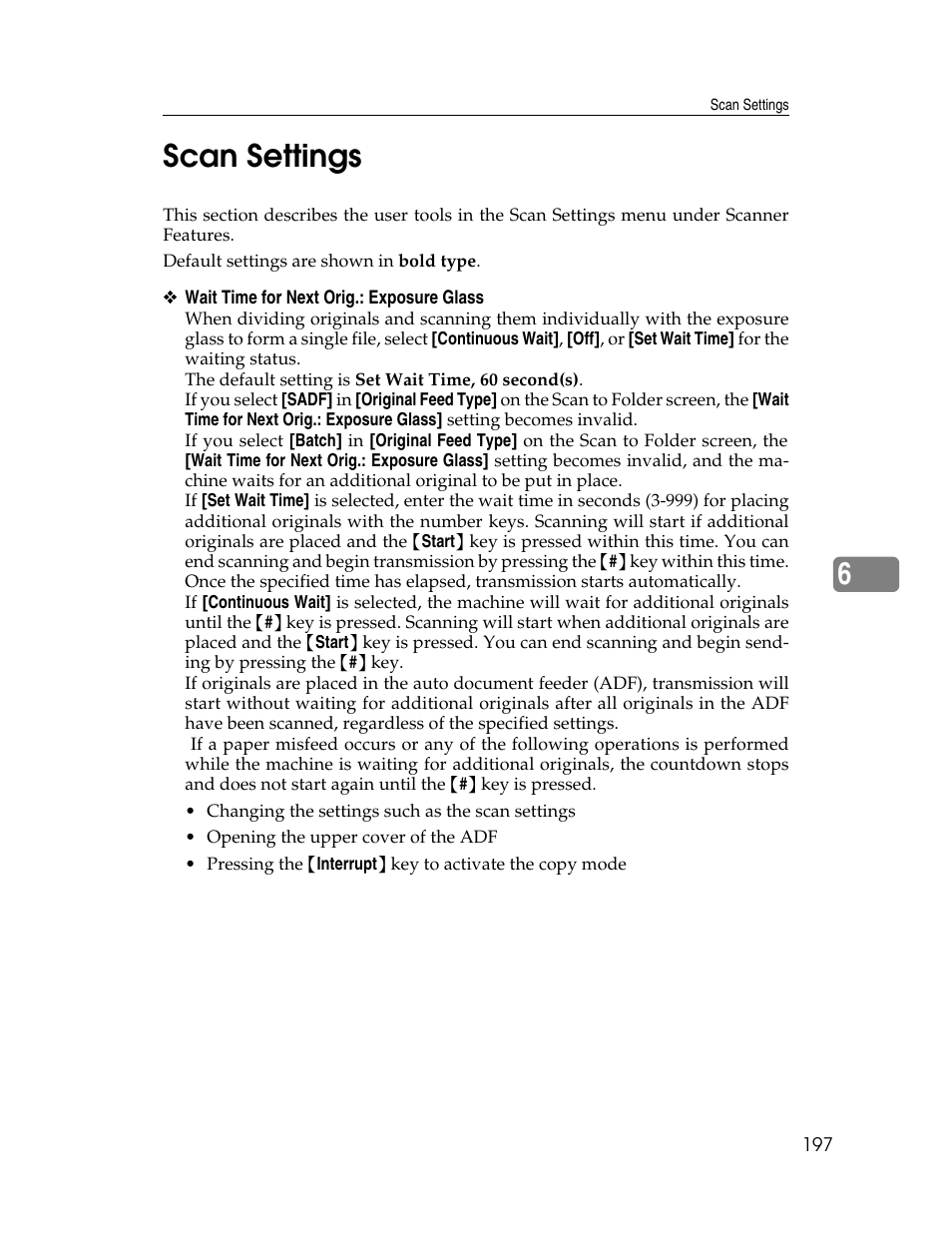 Scan settings, 6scan settings | Ricoh Aficio MP 6000 User Manual | Page 207 / 310