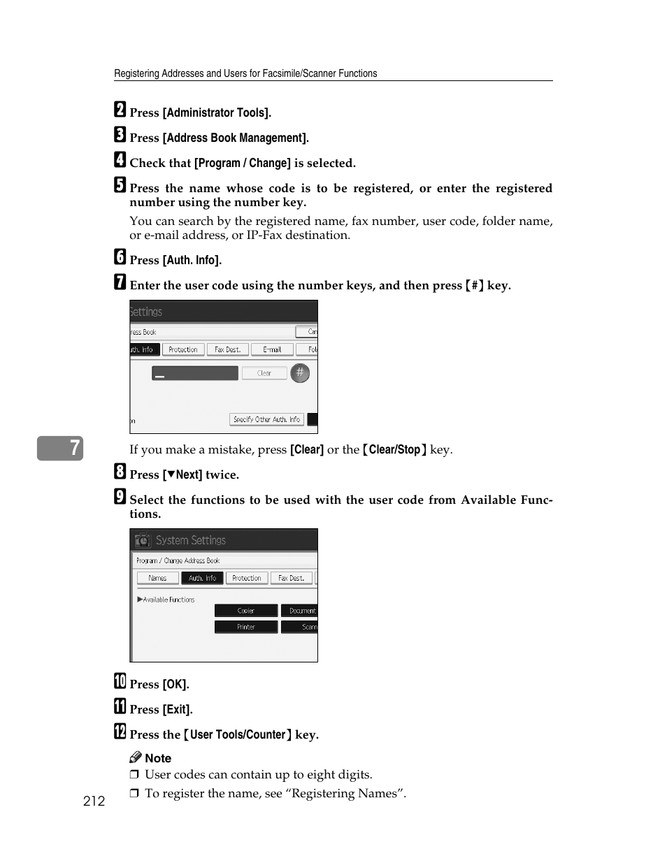 Ricoh Aficio MP 6000 User Manual | Page 222 / 310
