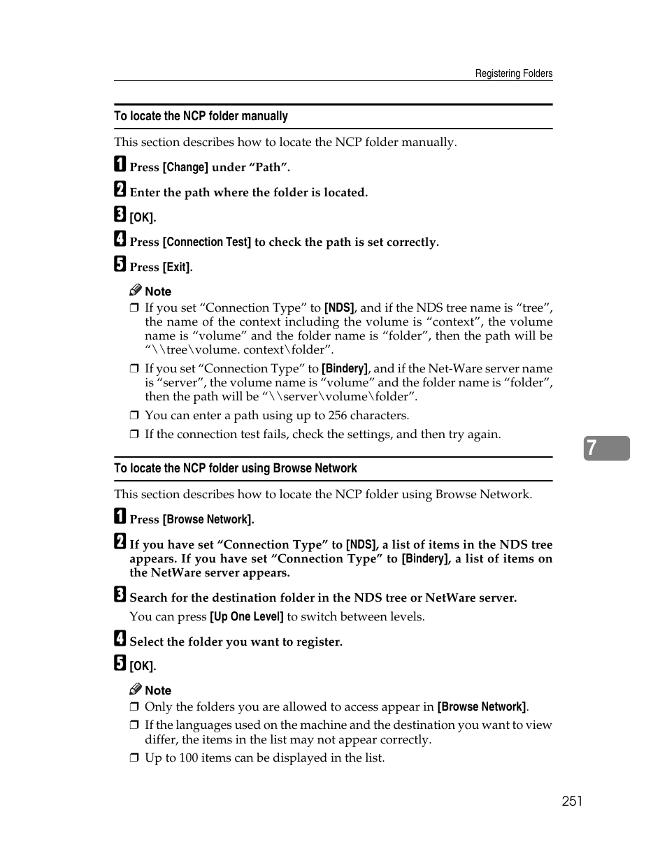 To locate the ncp folder manually, To locate the ncp folder using browse network | Ricoh Aficio MP 6000 User Manual | Page 261 / 310