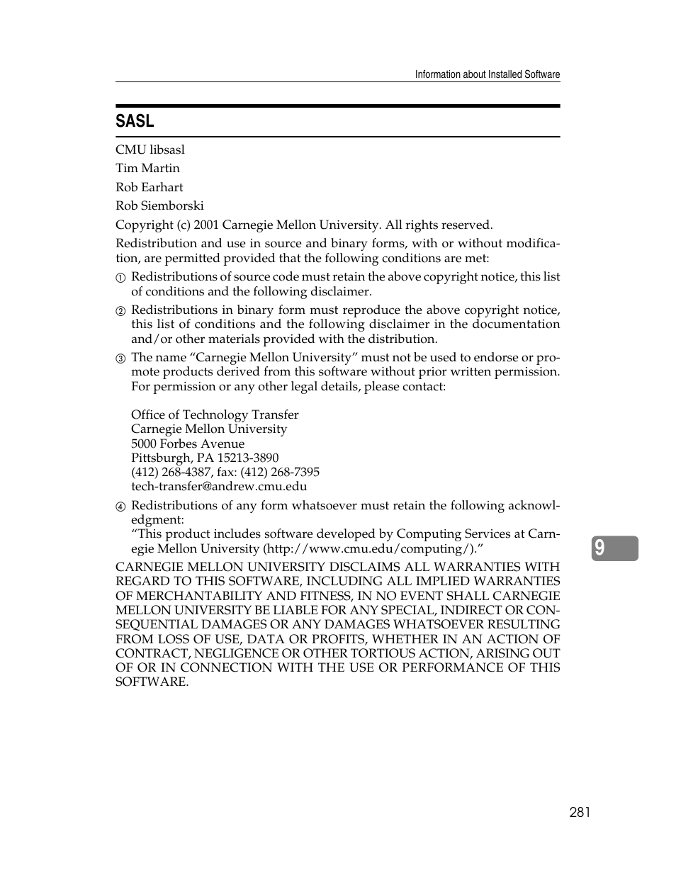 Sasl | Ricoh Aficio MP 6000 User Manual | Page 291 / 310