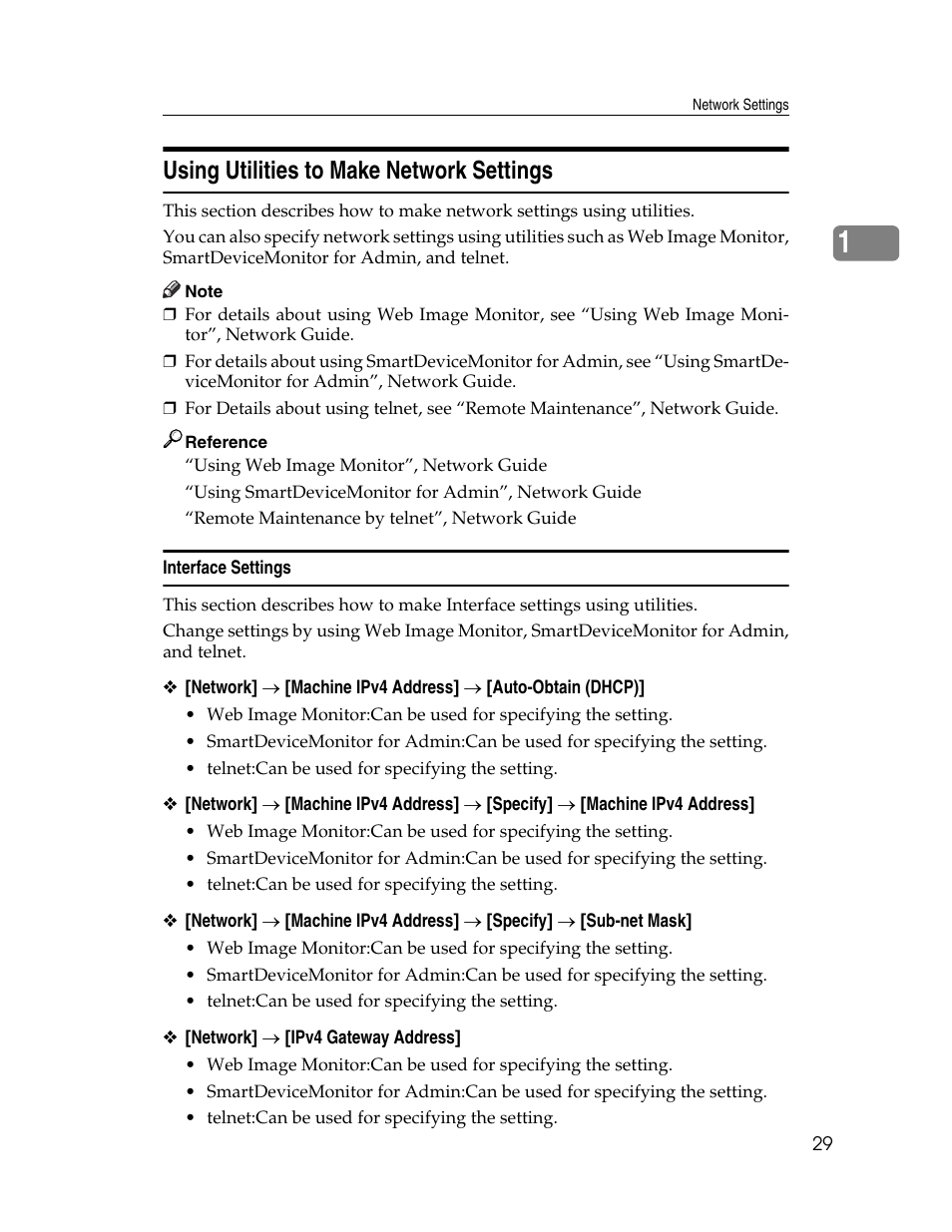 Using utilities to make network settings, Interface settings | Ricoh Aficio MP 6000 User Manual | Page 39 / 310