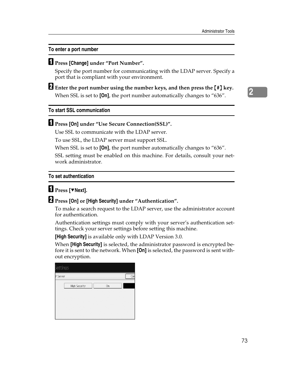 To enter a port number, To start ssl communication, To set authentication | Ricoh Aficio MP 6000 User Manual | Page 83 / 310