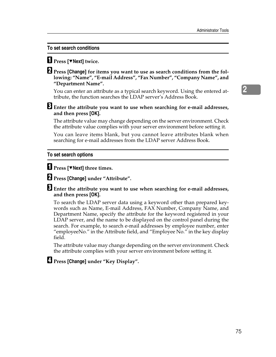 To set search conditions, To set search options | Ricoh Aficio MP 6000 User Manual | Page 85 / 310