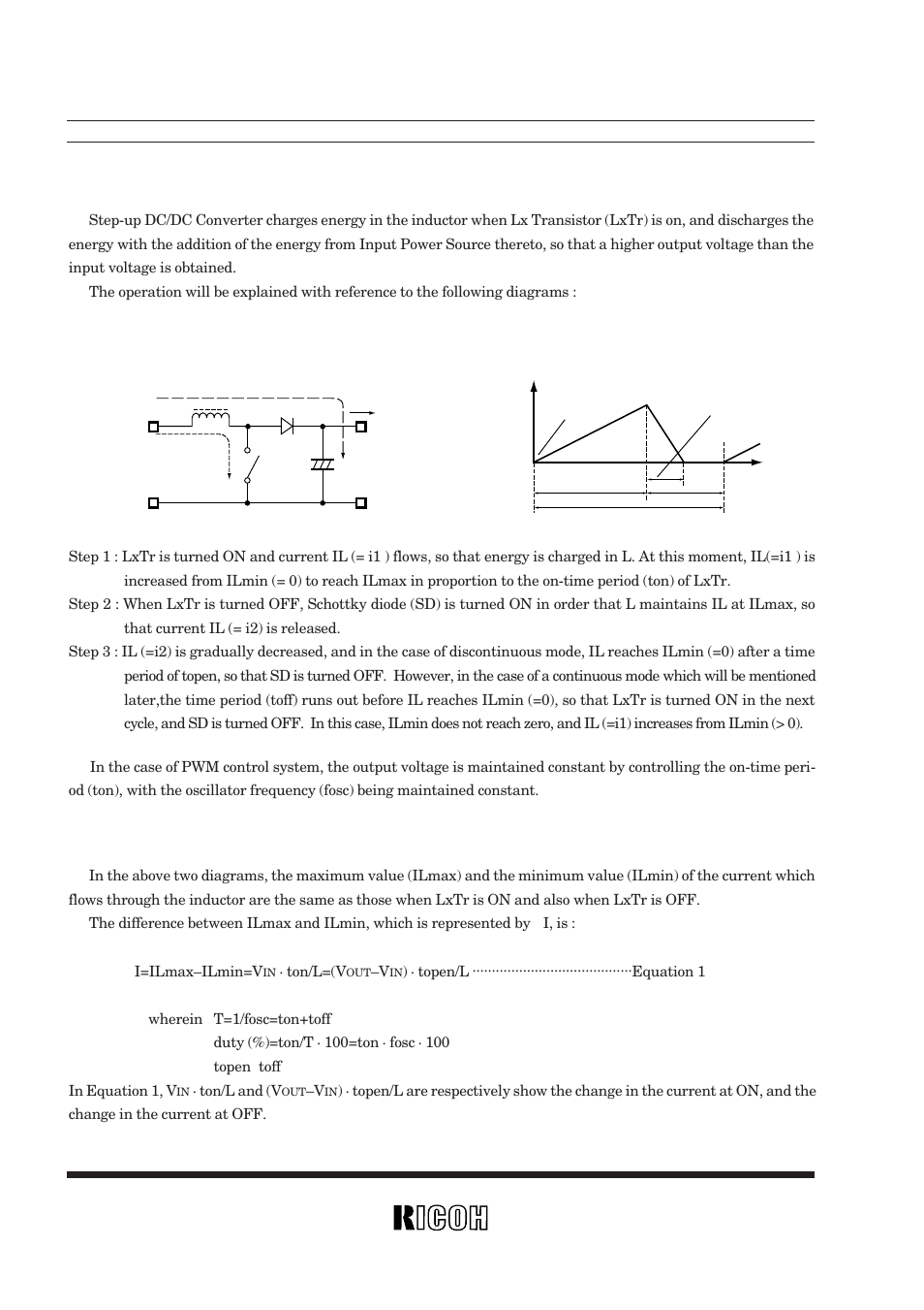 Operation of step-up dc/dc converter | Ricoh RH5RH13B User Manual | Page 14 / 34