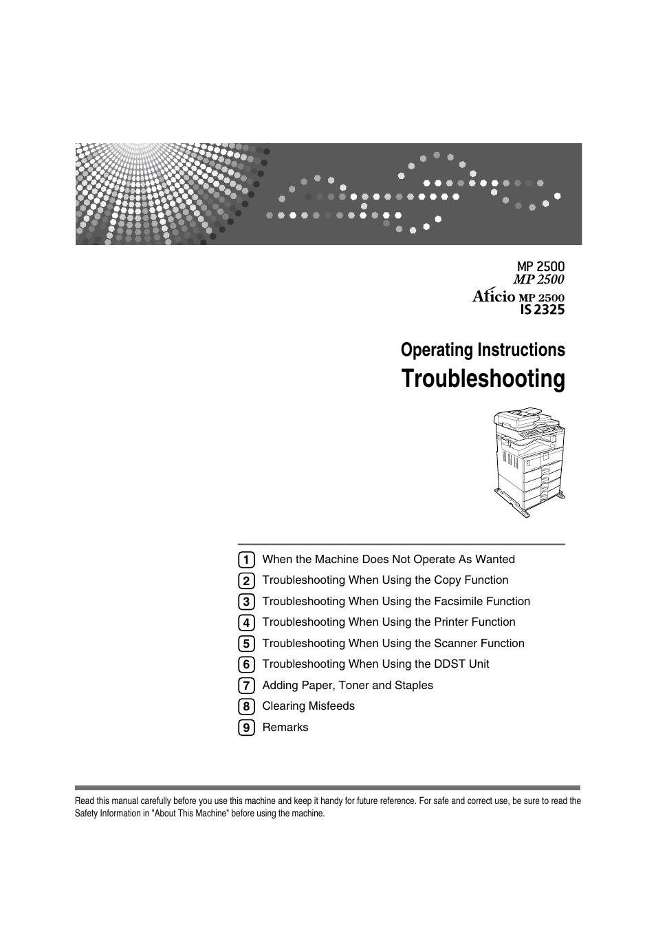 Ricoh Aficio MP 2500 User Manual | 126 pages
