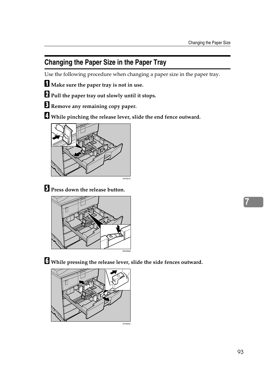 Changing the paper size in the paper tray | Ricoh Aficio MP 2500 User Manual | Page 101 / 126