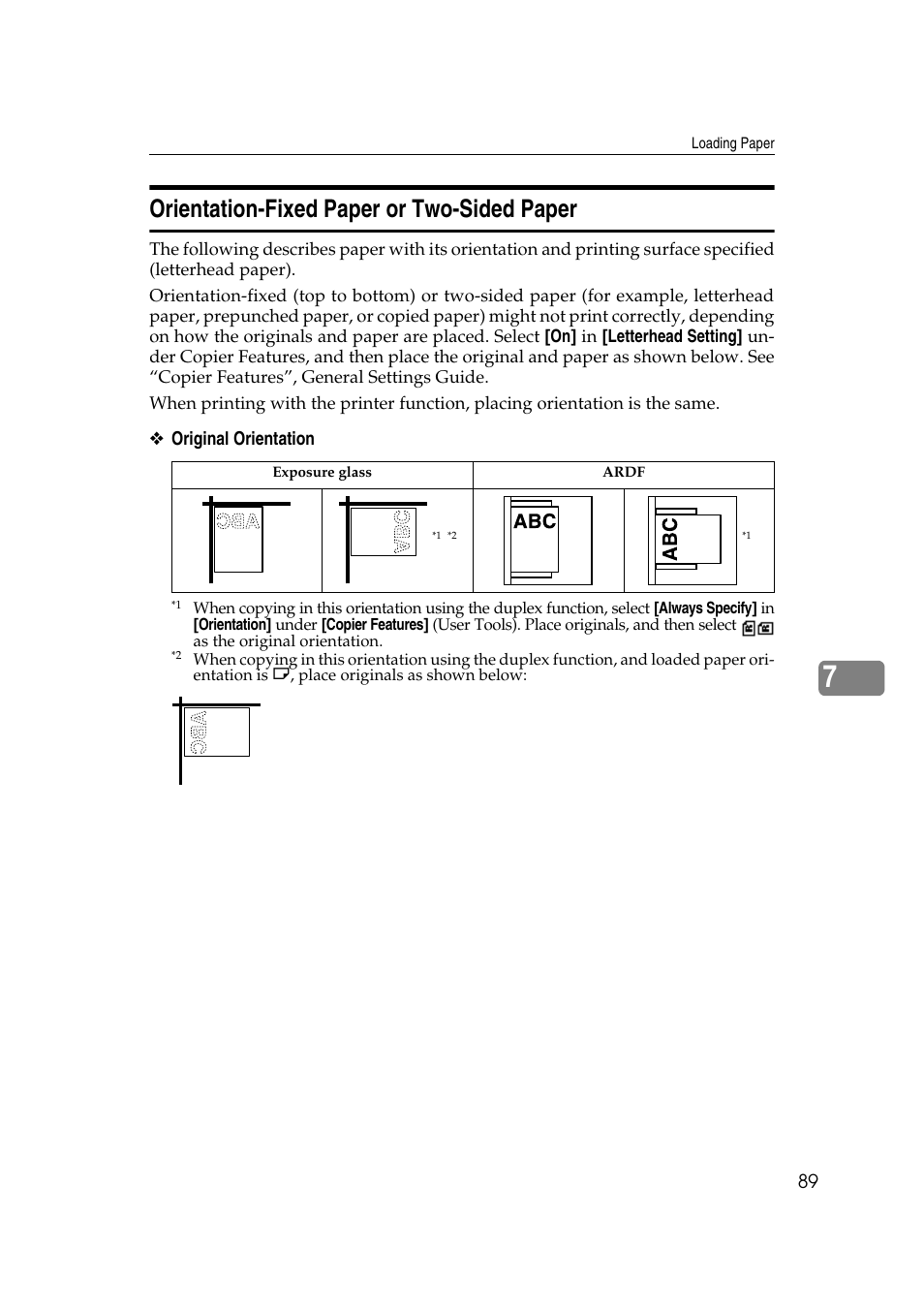 Orientation-fixed paper or two-sided paper | Ricoh Aficio MP 2500 User Manual | Page 97 / 126