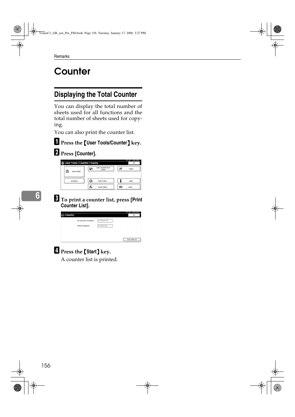 6counter | Ricoh Aficio Color 5560 User Manual | Page 168 / 200