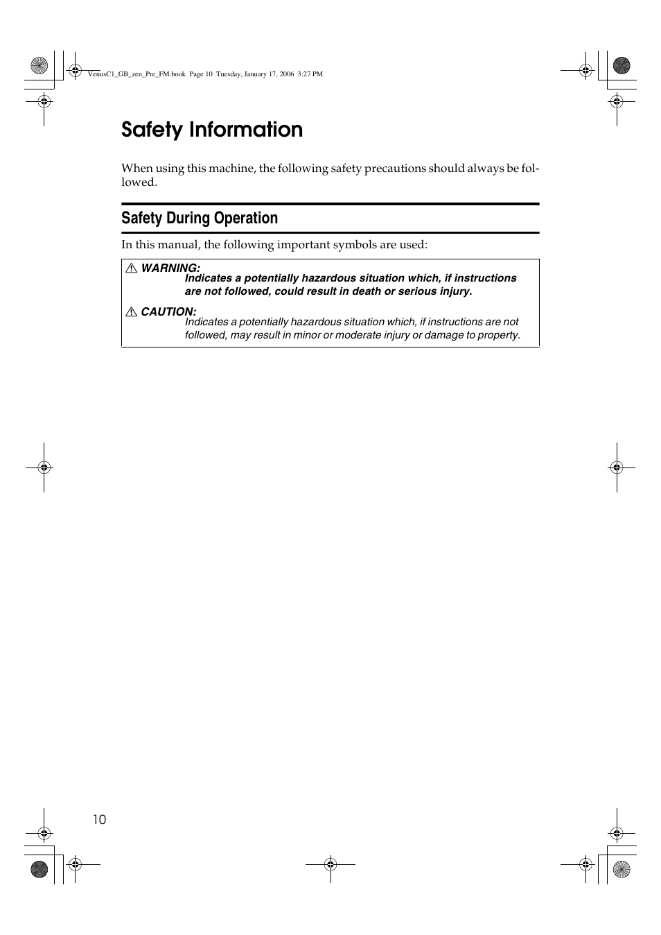 Safety information, Safety during operation | Ricoh Aficio Color 5560 User Manual | Page 22 / 200