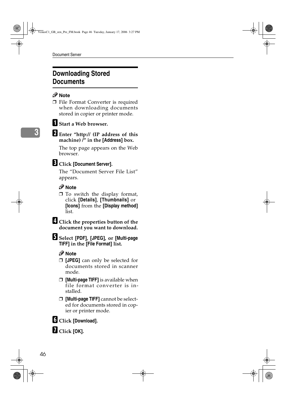 Downloading stored documents | Ricoh Aficio Color 5560 User Manual | Page 58 / 200