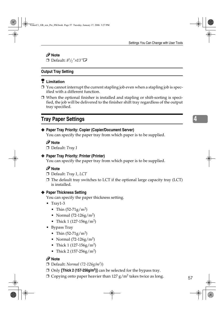 Tray paper settings | Ricoh Aficio Color 5560 User Manual | Page 69 / 200