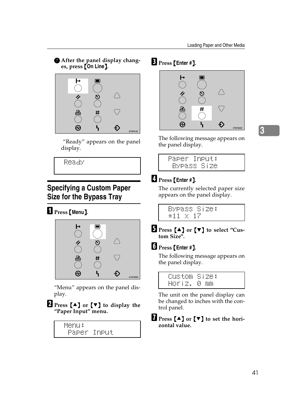Specifying a custom paper size for the bypass tray | Ricoh AP4510 User Manual | Page 115 / 424