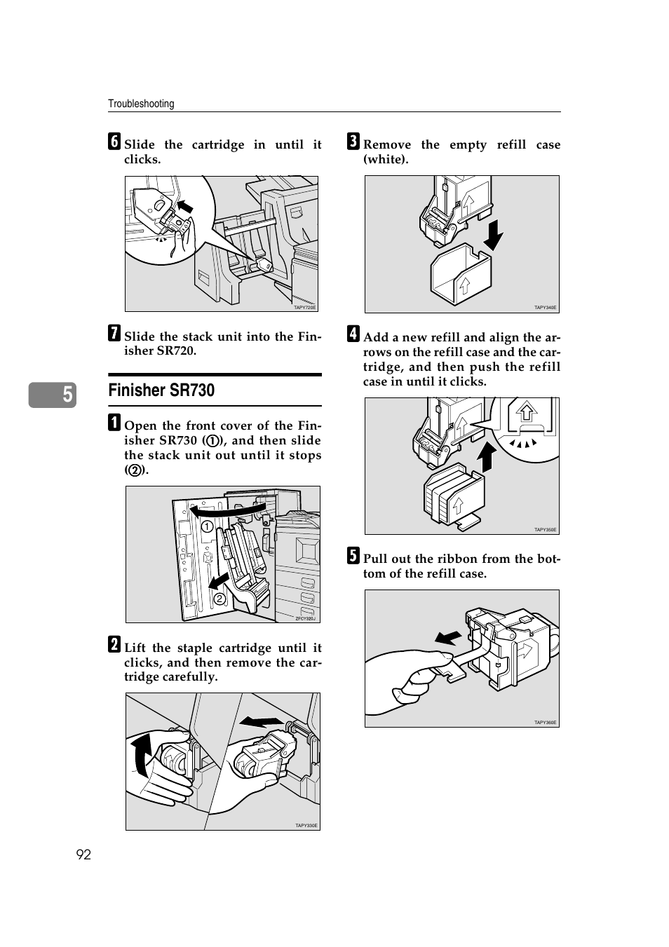 Finisher sr730 | Ricoh AP4510 User Manual | Page 166 / 424