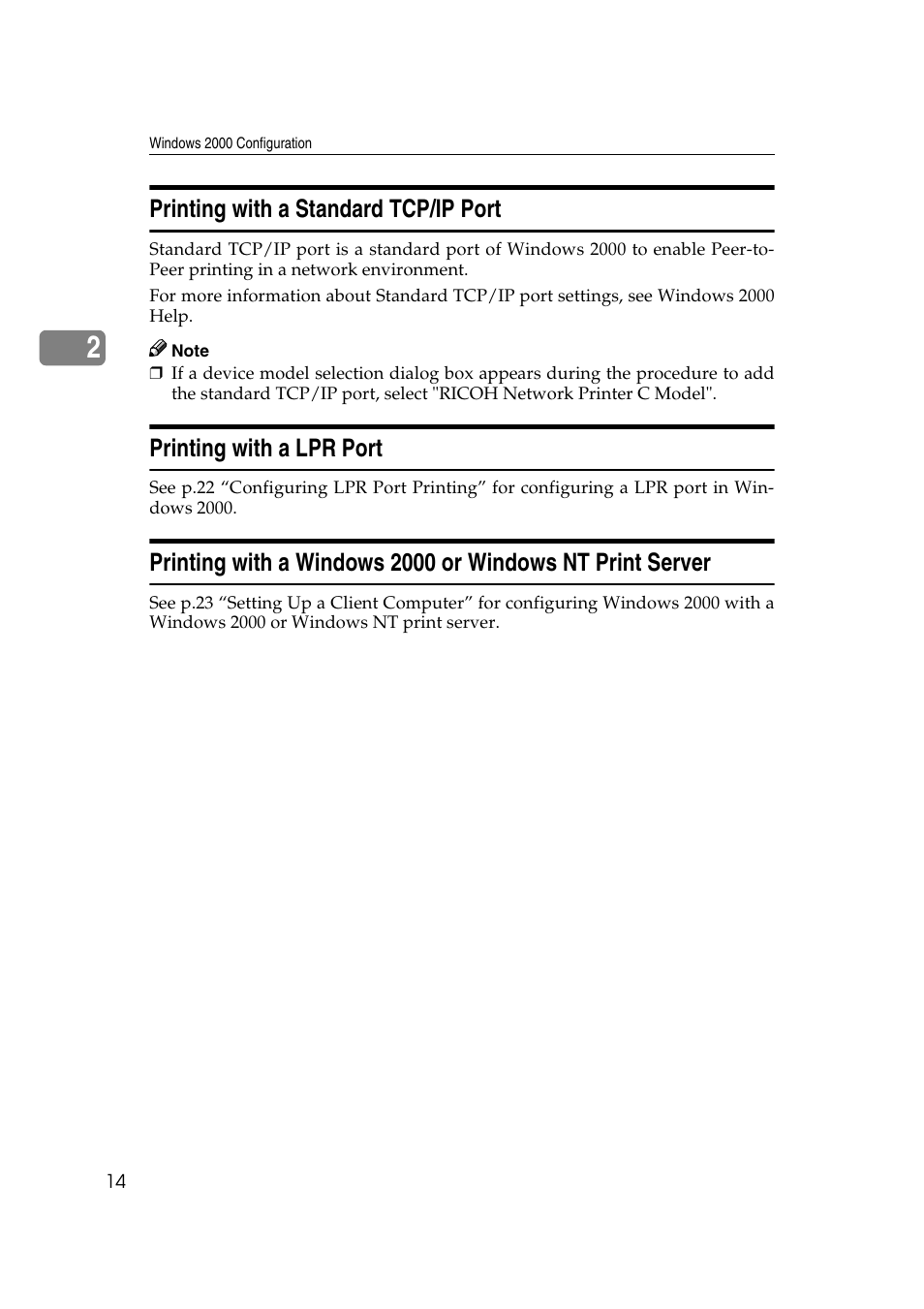Printing with a standard tcp/ip port, Printing with a lpr port | Ricoh AP4510 User Manual | Page 254 / 424