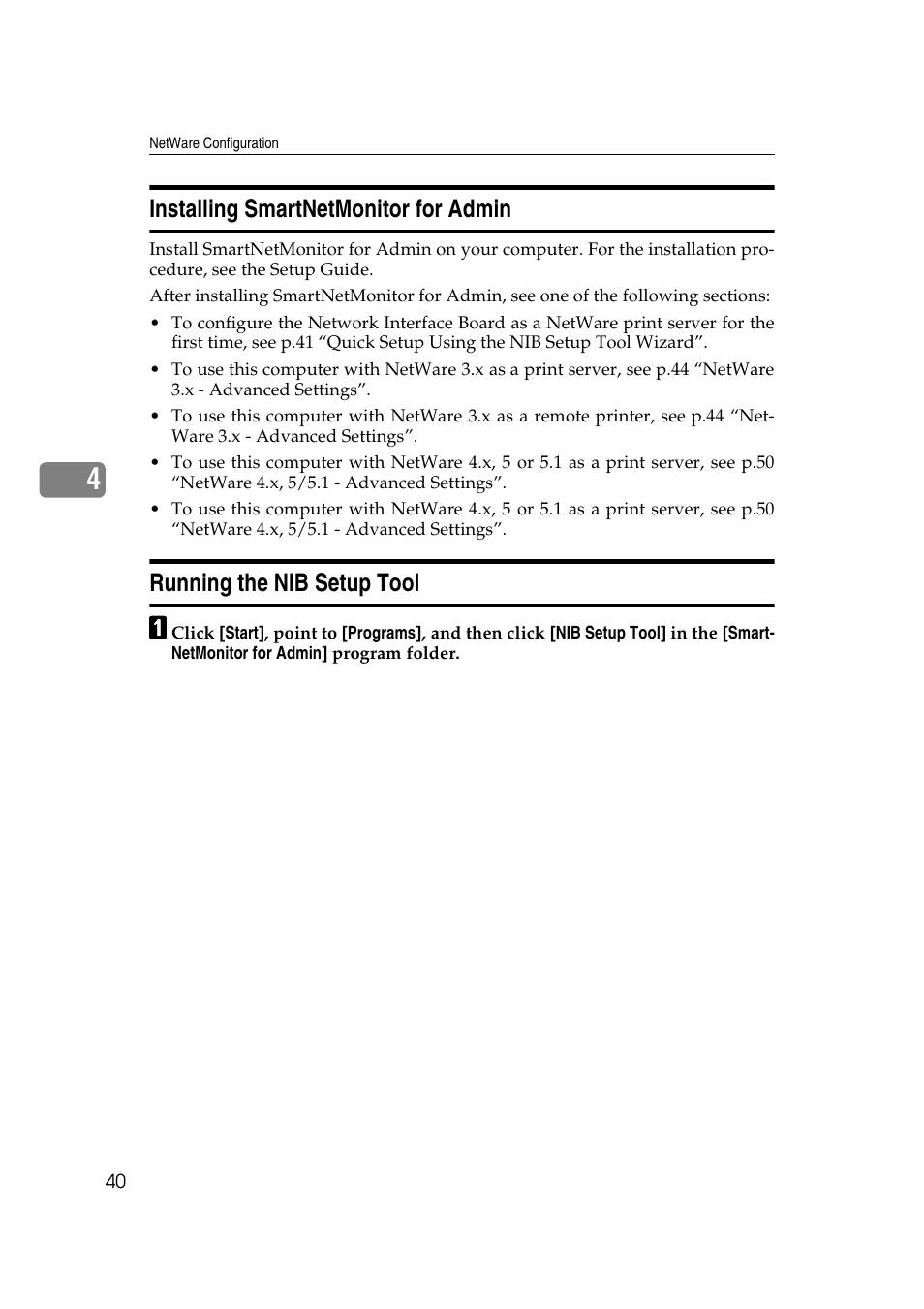 Installing smartnetmonitor for admin, Running the nib setup tool | Ricoh AP4510 User Manual | Page 280 / 424