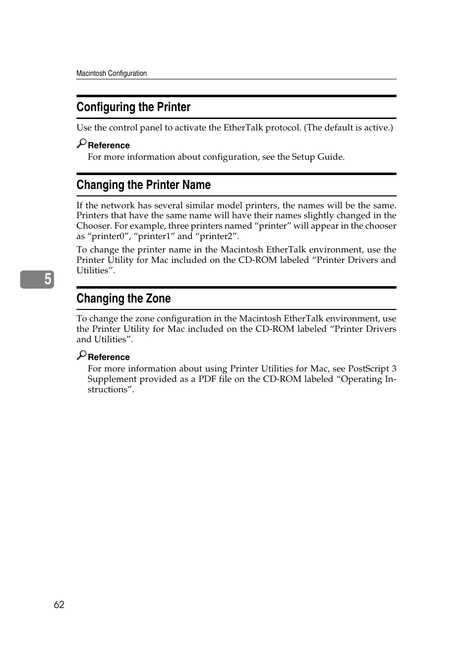 Configuring the printer, Changing the printer name, Changing the zone | Ricoh AP4510 User Manual | Page 302 / 424