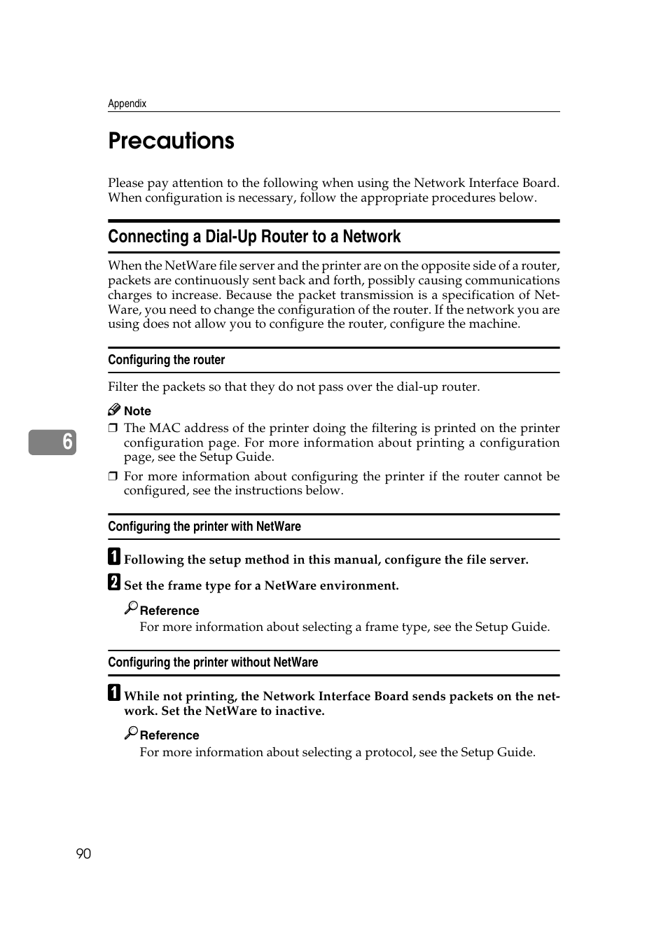Precautions, Connecting a dial-up router to a network, 6precautions | Ricoh AP4510 User Manual | Page 330 / 424