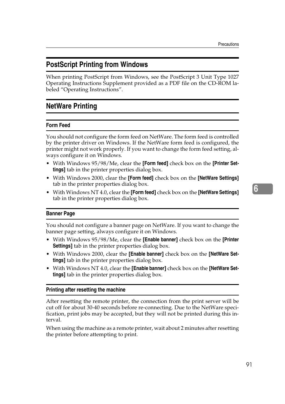Postscript printing from windows, Netware printing, Postscript printing from windows netware printing | Ricoh AP4510 User Manual | Page 331 / 424