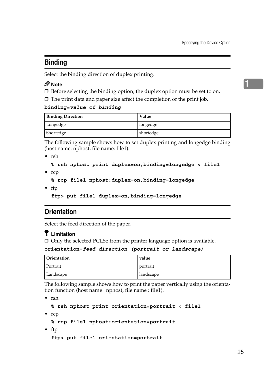 Binding, Orientation, Binding orientation | Ricoh AP4510 User Manual | Page 401 / 424