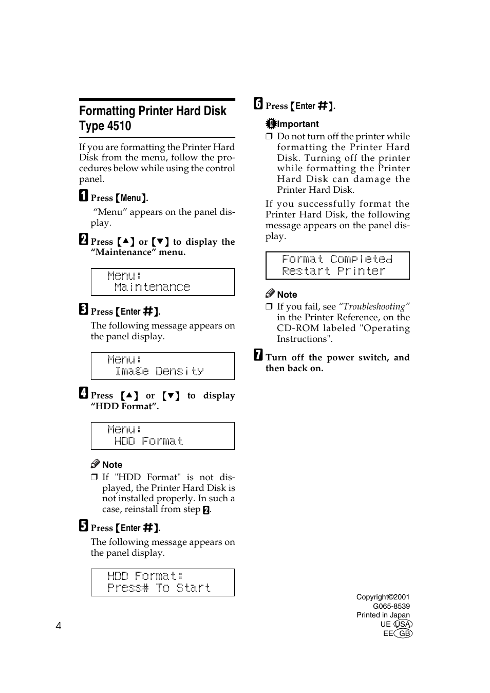 Formatting printer hard disk type 4510 | Ricoh AP4510 User Manual | Page 422 / 424