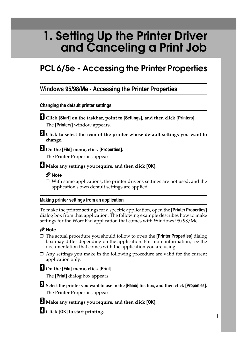 Pcl 6/5e - accessing the printer properties | Ricoh AP4510 User Manual | Page 75 / 424