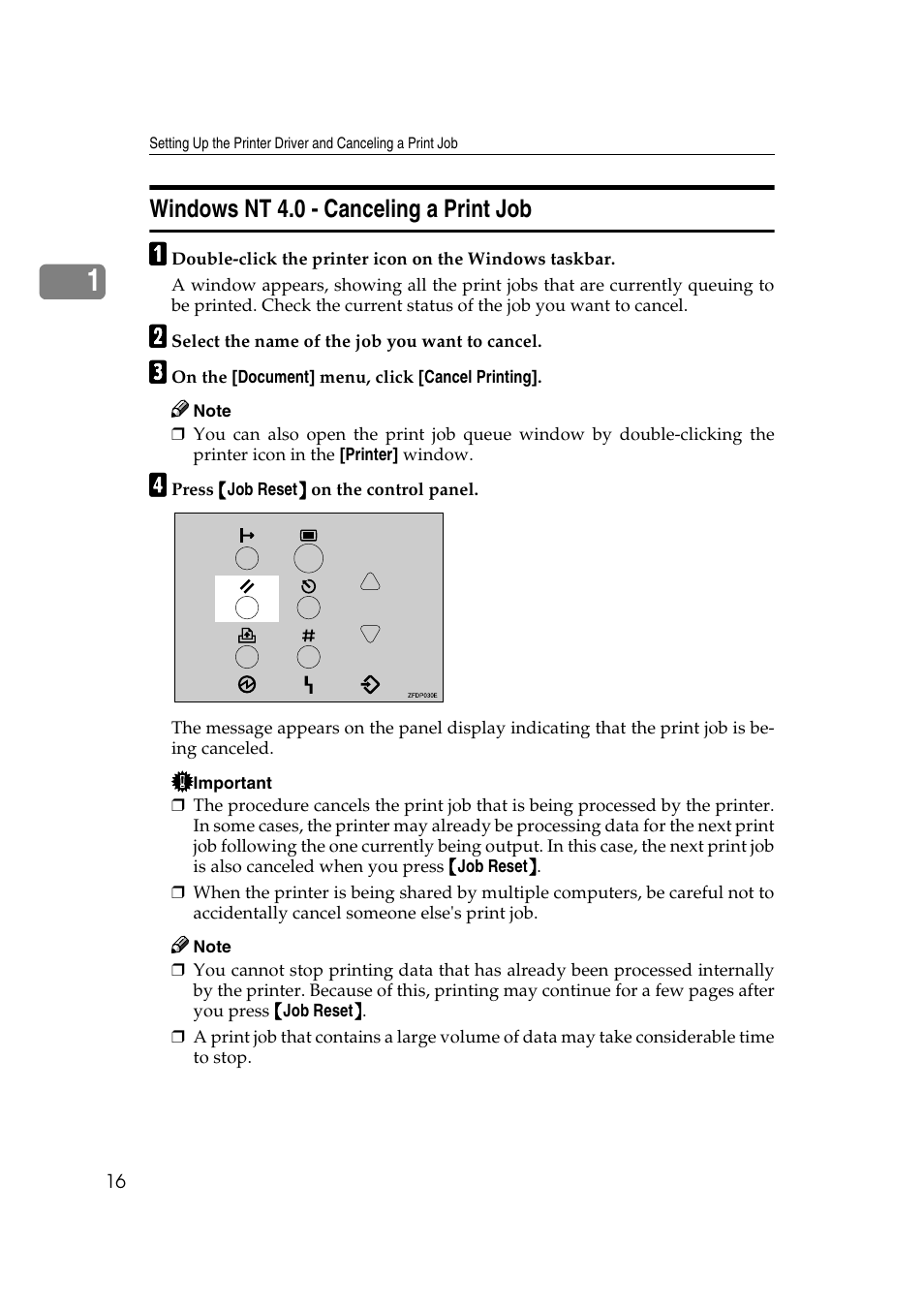 Windows nt 4.0 - canceling a print job | Ricoh AP4510 User Manual | Page 90 / 424