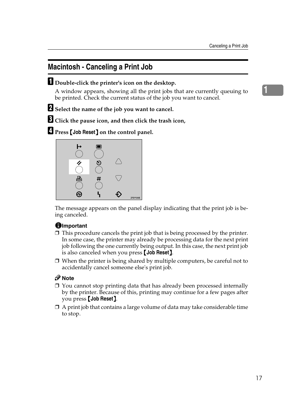Macintosh - canceling a print job | Ricoh AP4510 User Manual | Page 91 / 424