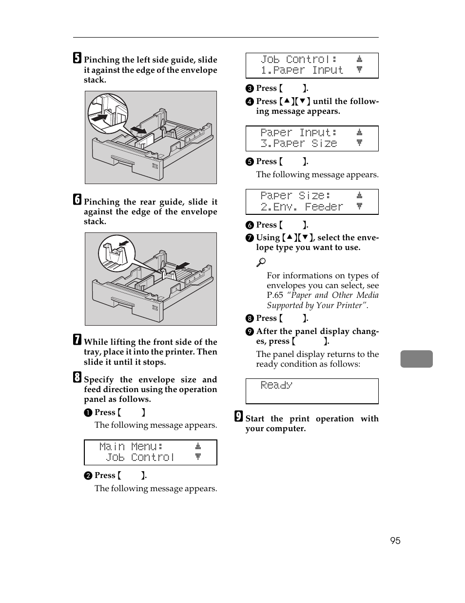 A press, The following message appears, B press | C press, D press, E press, F press, G using, H press, I after the panel display changes, press | Ricoh AP1400/AP2000 User Manual | Page 115 / 332