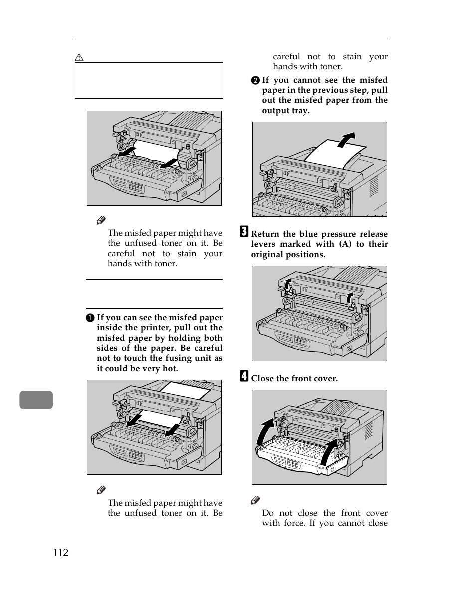 Table, Table body, Table row | Graphic, D close the front cover | Ricoh AP1400/AP2000 User Manual | Page 132 / 332