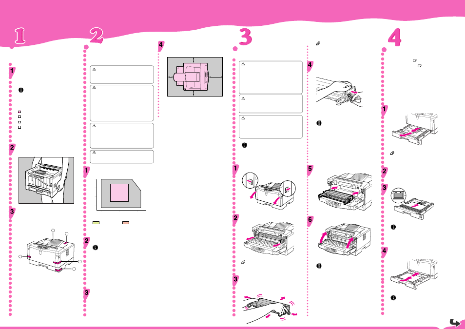 Quick installation guide g031, Quick installation guide, Where to put your printer | Installing the toner cartridge, Installing the paper tray, Important, Warning, Caution | Ricoh AP1400/AP2000 User Manual | Page 174 / 332