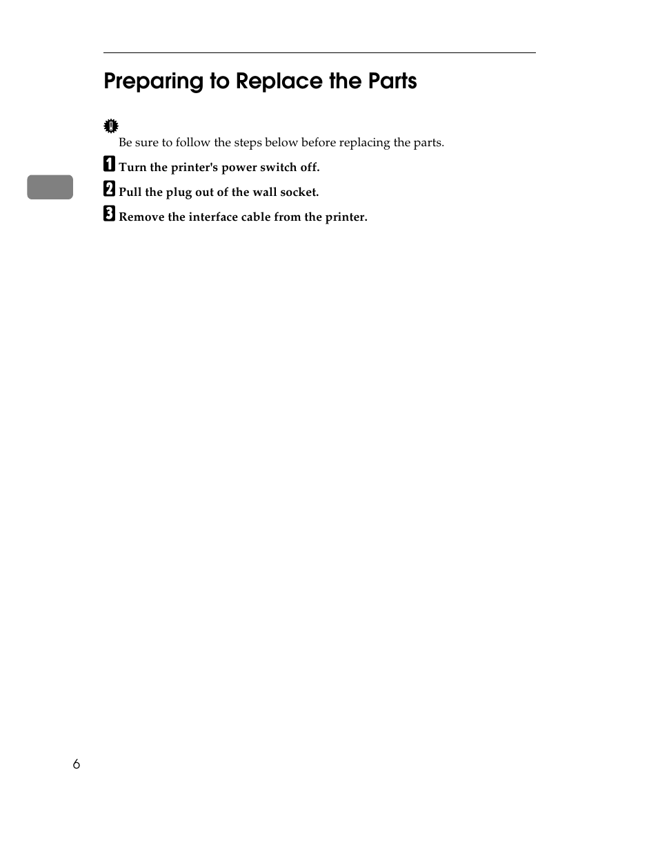 Preparing to replace the parts, 2preparing to replace the parts | Ricoh AP1400/AP2000 User Manual | Page 205 / 332
