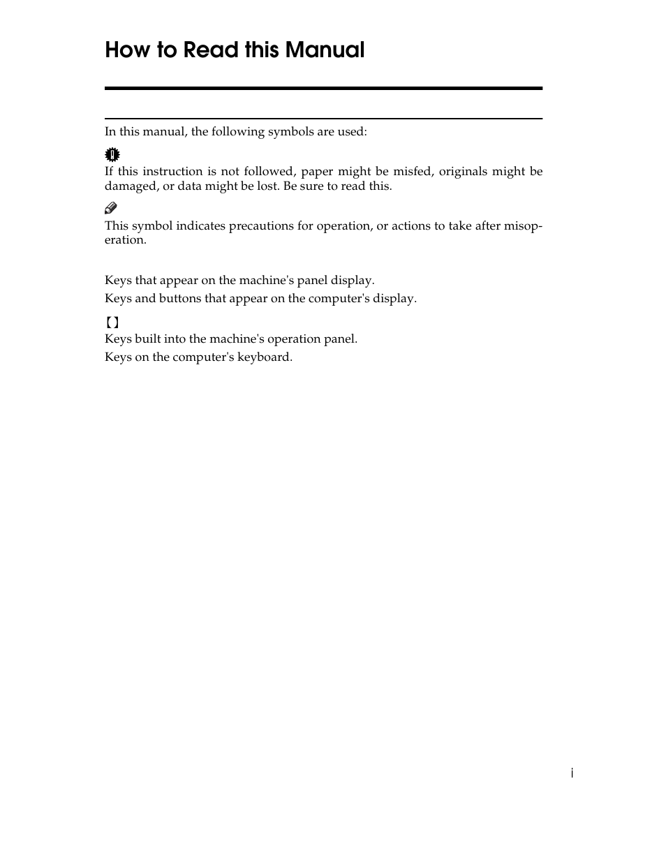 How to read this manual, Symbols | Ricoh AP1400/AP2000 User Manual | Page 293 / 332