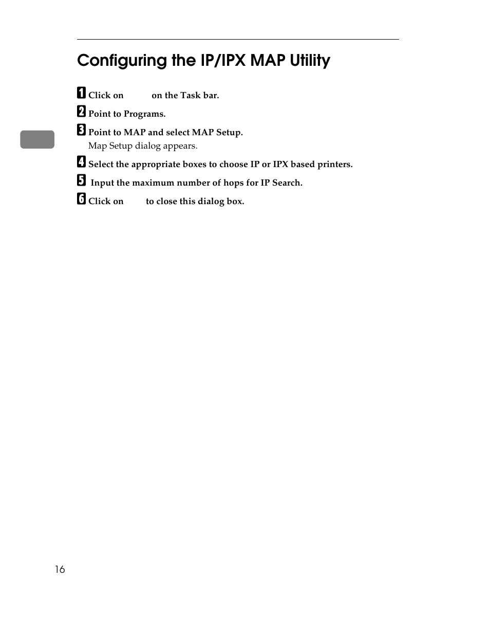 2configuring the ip/ipx map utility | Ricoh AP1400/AP2000 User Manual | Page 312 / 332