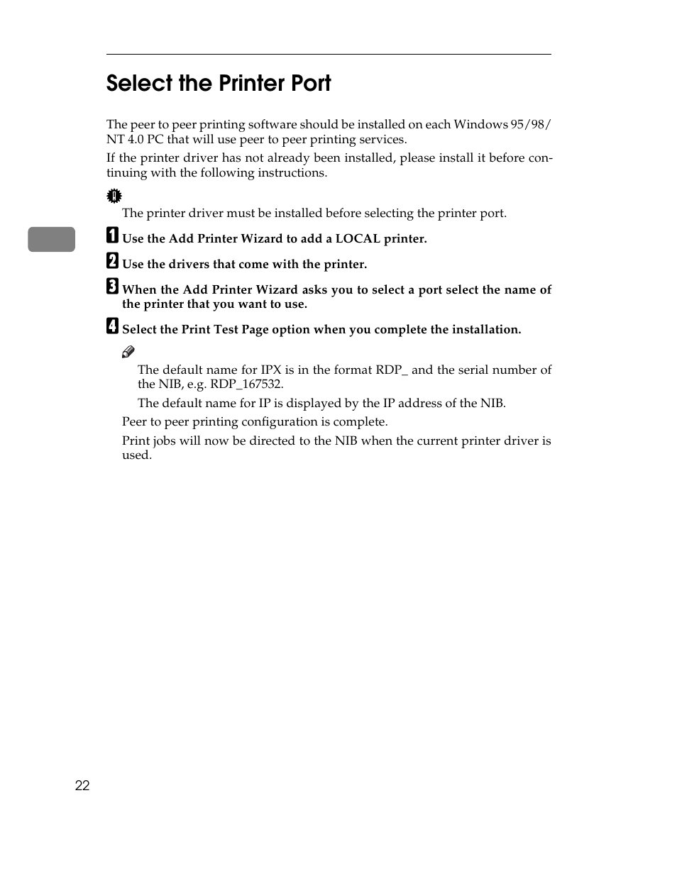 3select the printer port | Ricoh AP1400/AP2000 User Manual | Page 318 / 332