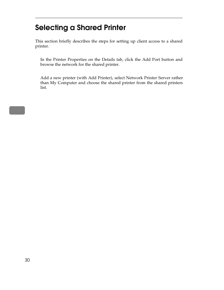 5selecting a shared printer | Ricoh AP1400/AP2000 User Manual | Page 326 / 332