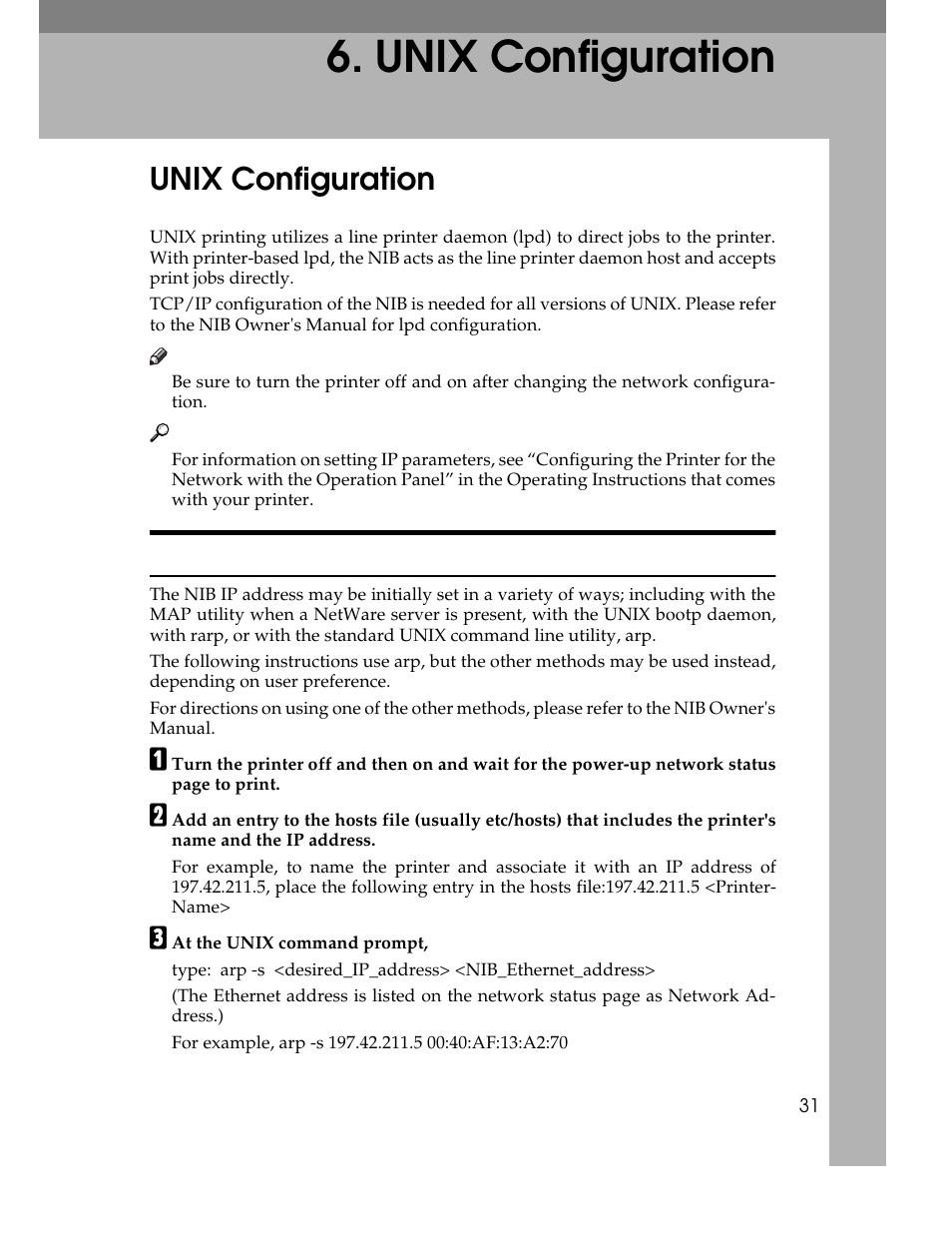 Unix configuration | Ricoh AP1400/AP2000 User Manual | Page 327 / 332