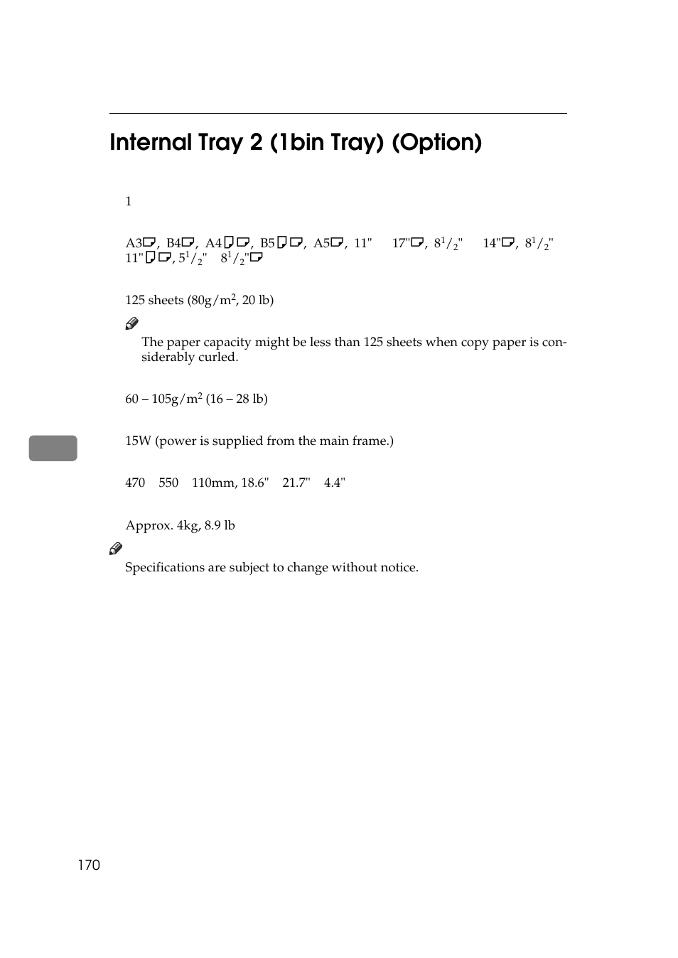 Internal tray 2 (1bin tray) (option), 6internal tray 2 (1bin tray) (option) | Ricoh 450e User Manual | Page 196 / 204
