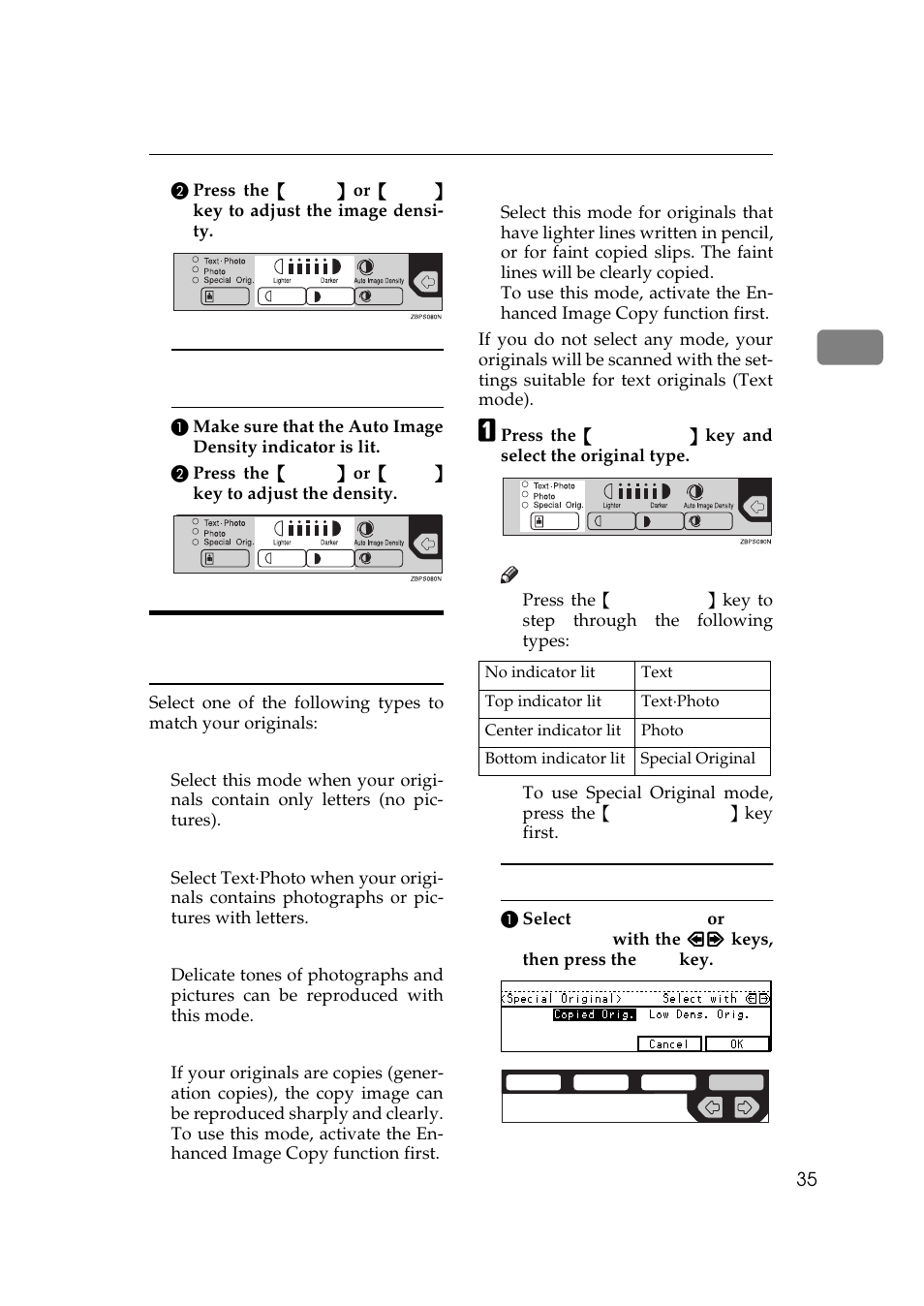 Selecting original type setting | Ricoh 450e User Manual | Page 61 / 204