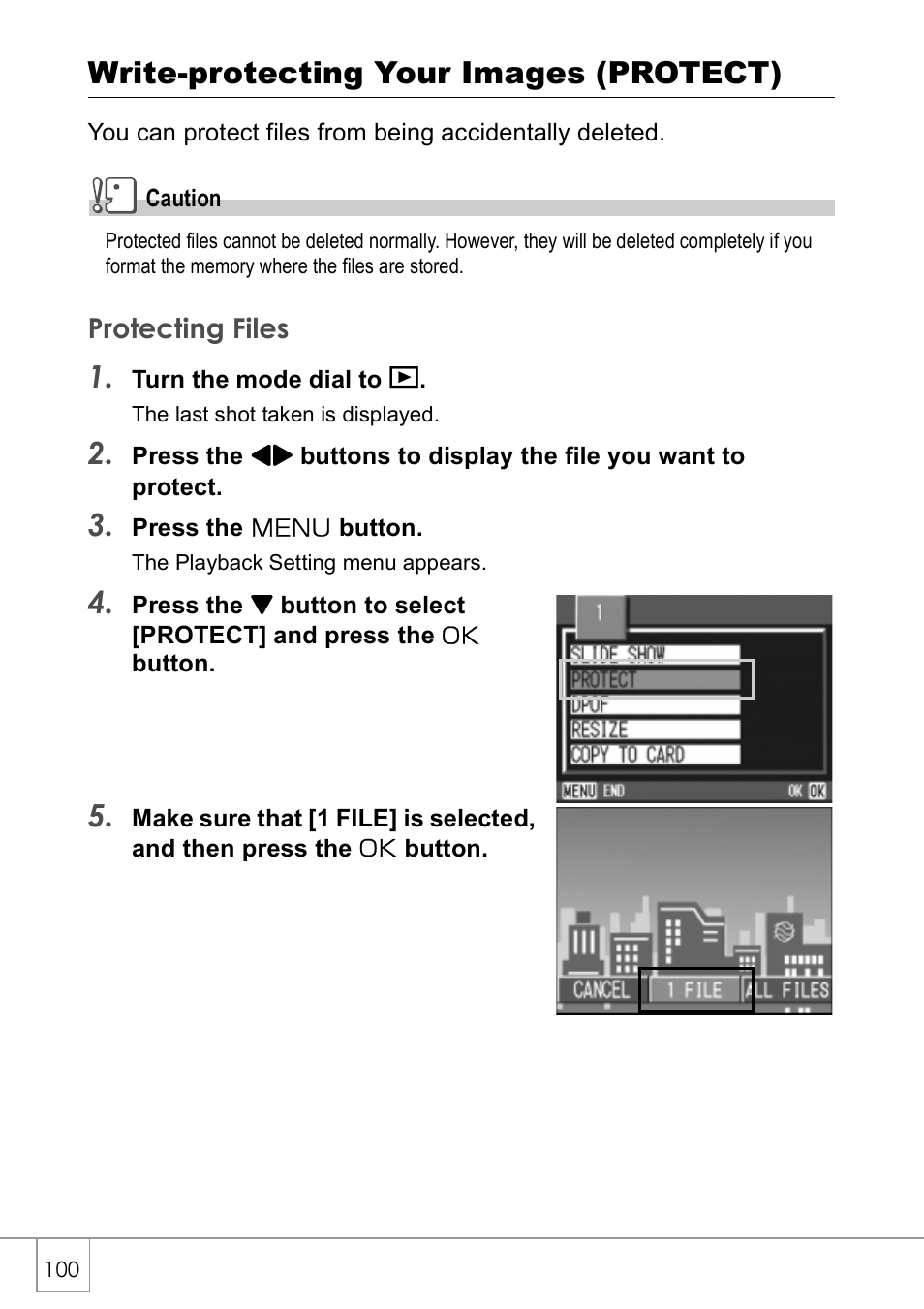 Write-protecting your images (protect) | Ricoh GX8 User Manual | Page 102 / 180