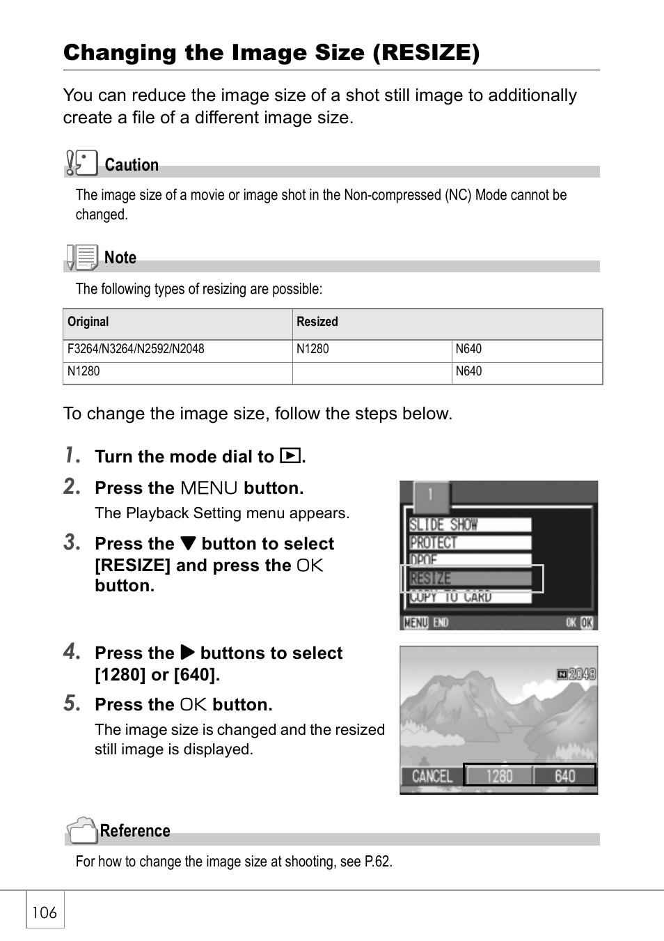 Changing the image size (resize) | Ricoh GX8 User Manual | Page 108 / 180